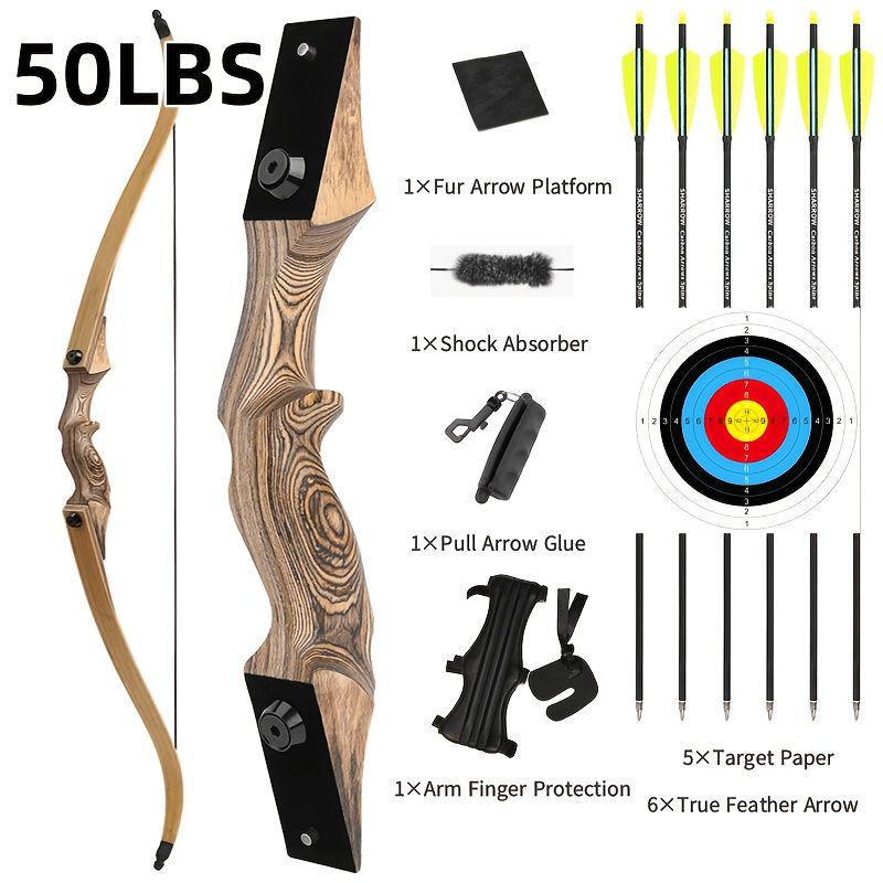 Black Hunter 60" Wood Recurve Bow Hunting Bow 50lbs 60 lbs
