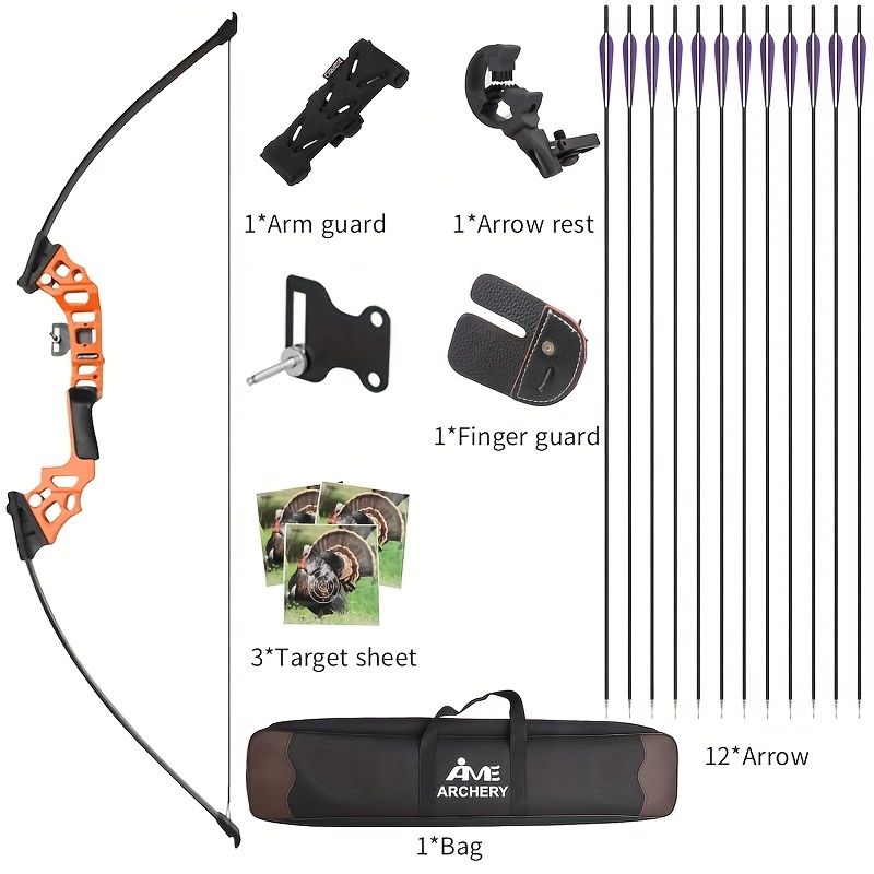 BLITZ WOLF Archery Straight Bow Recurve Bow 30-40lbs 