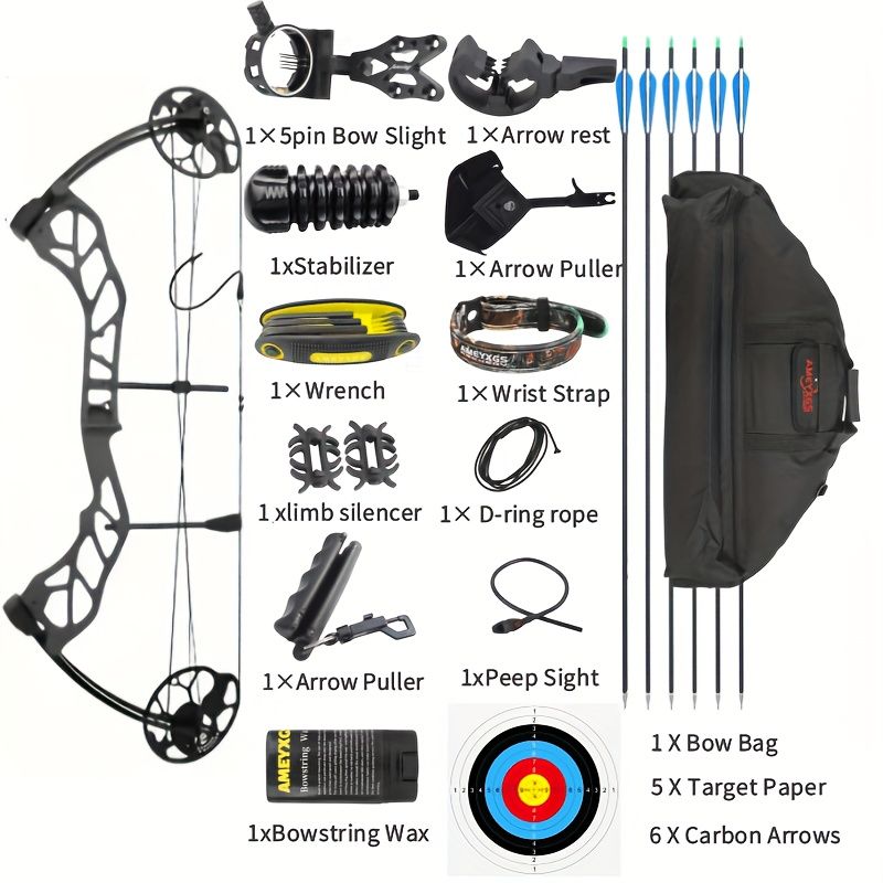 AMEYXGS E8 Hunting Compound Bow CNC Archery Kit 30-70 lbs