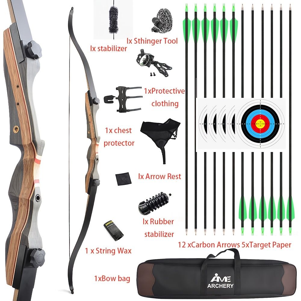 AMEYXGS Winner 62" Recurve Bow Hunting Archery 40-50 lbs @28"