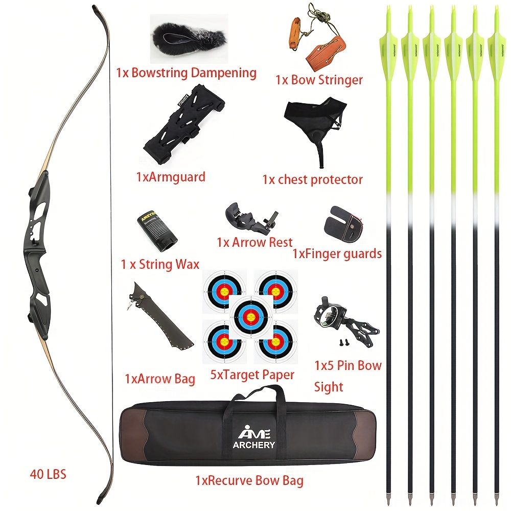 JUNXING F179 56" Hunting Recurve Bow Takedown Bow 40-50 lbs