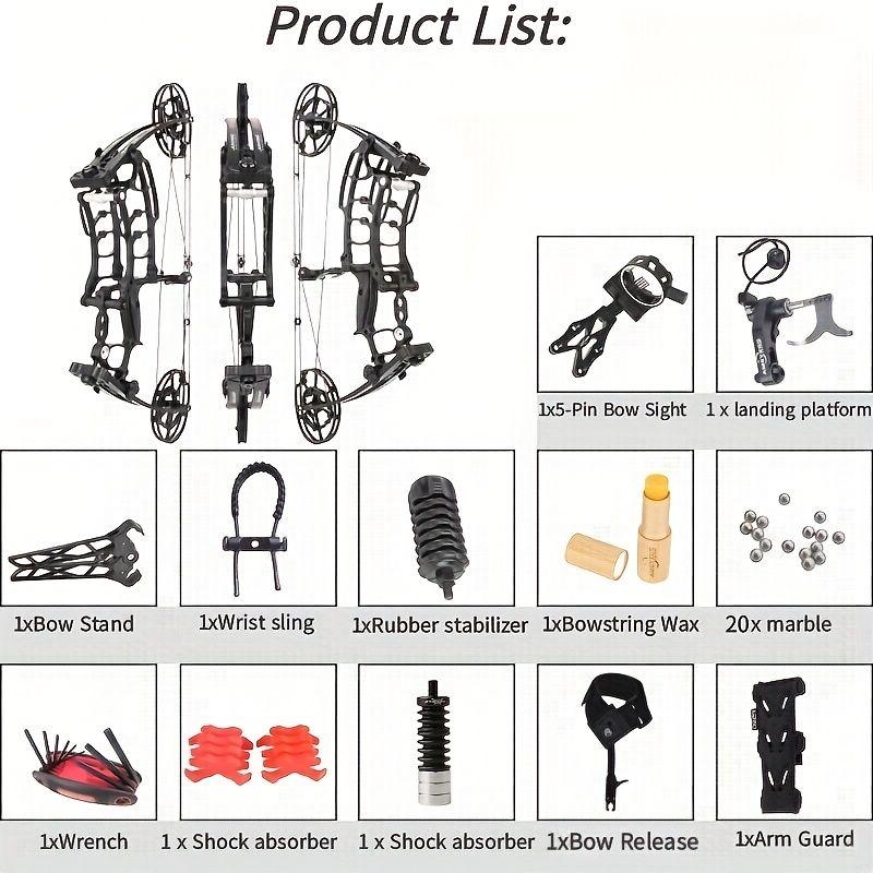 JUNIXNG M109KA Dual-Use Compound Bow Hunting Bow Kit 40-65 lbs