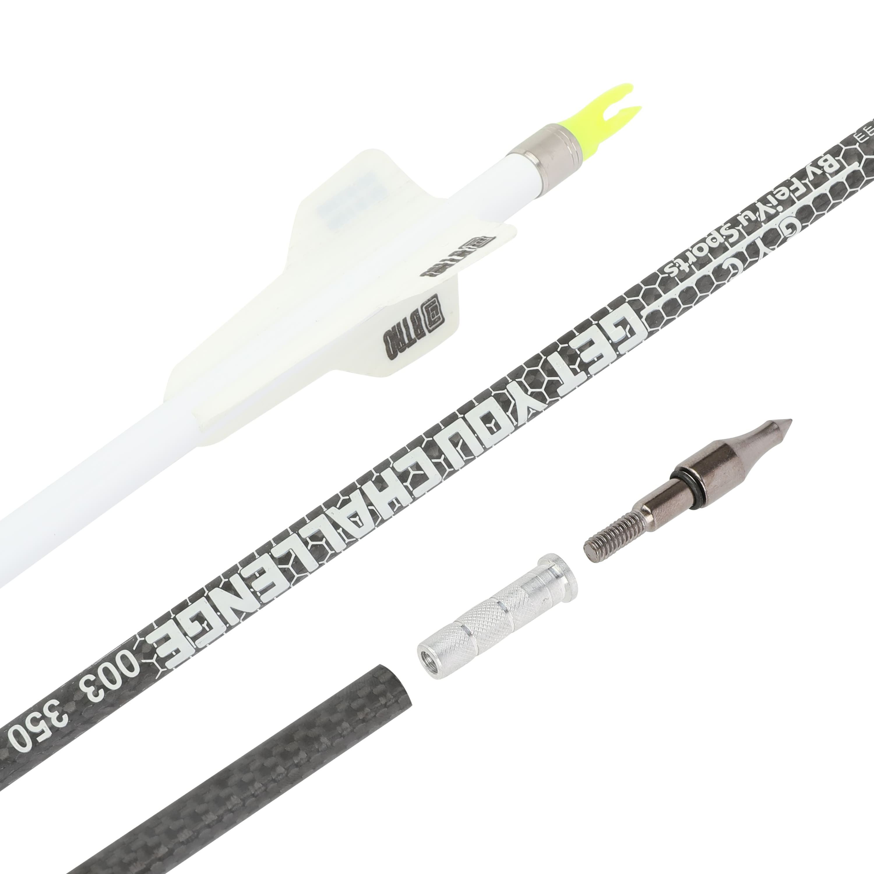 SHARROW 32" 3K Pure Carbon Arrows +/- .003" Spine 250-400 (12 Pack)