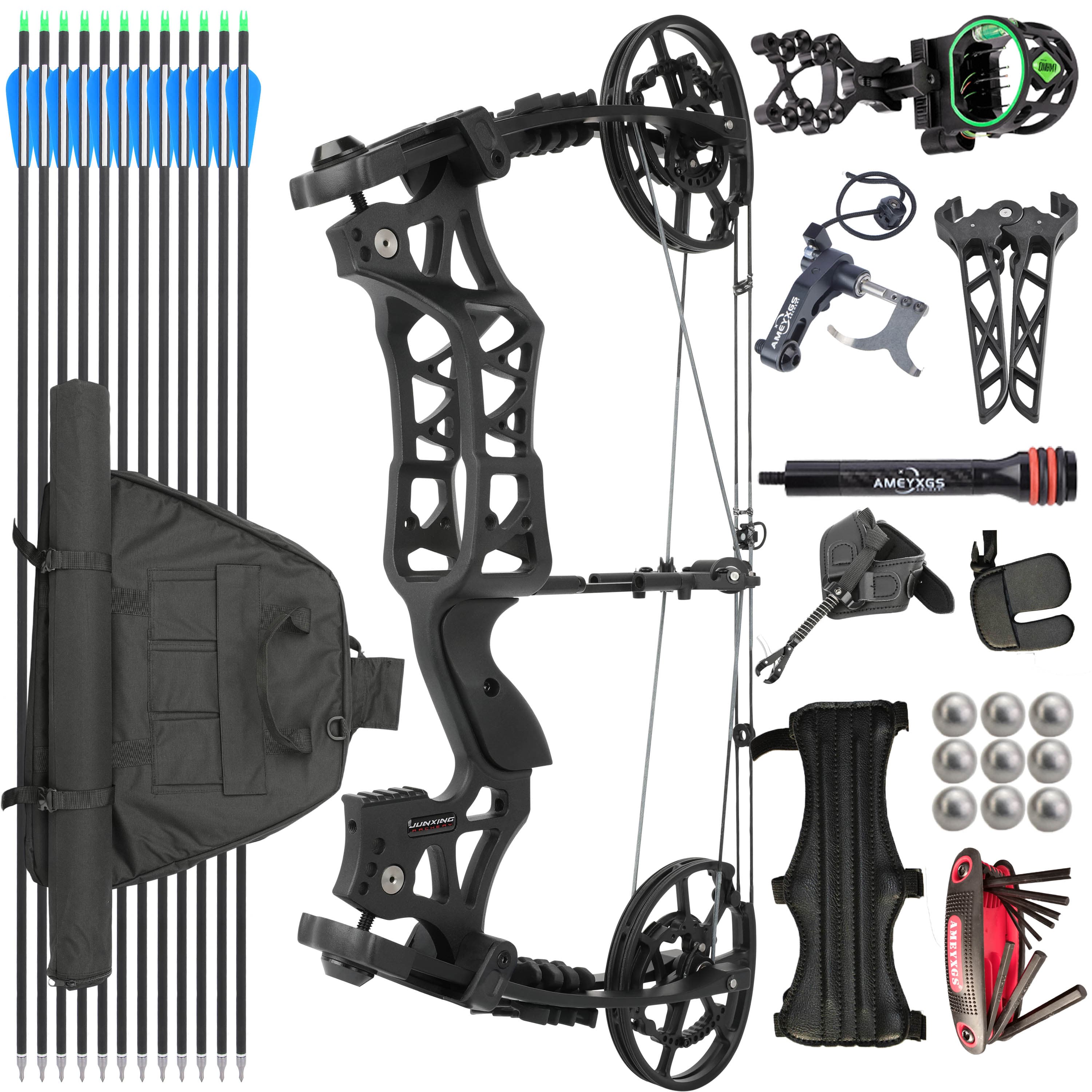 JUNIXNG M109EA Dual-use Compound Bow Hunting Kit 40-70lbs