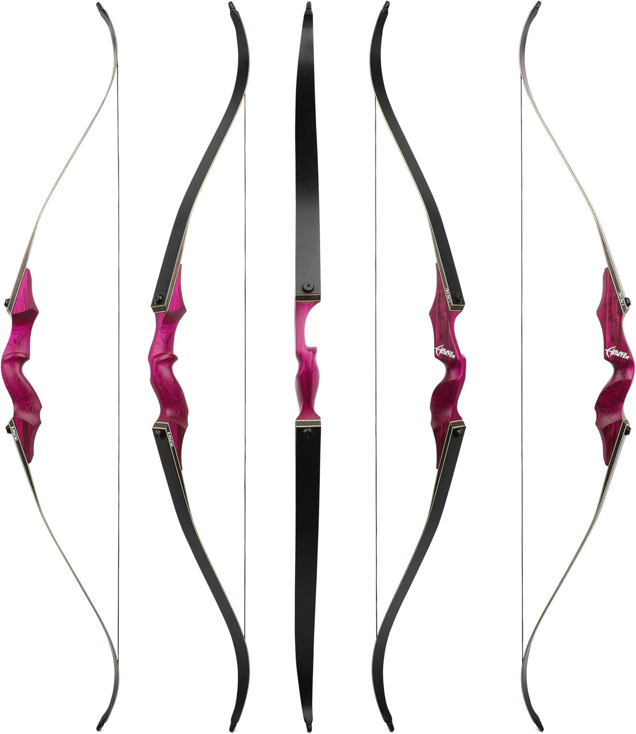 BLACK HUNTER 60" Original Wooden Recurve Bow 25-60 lbs RH/LH