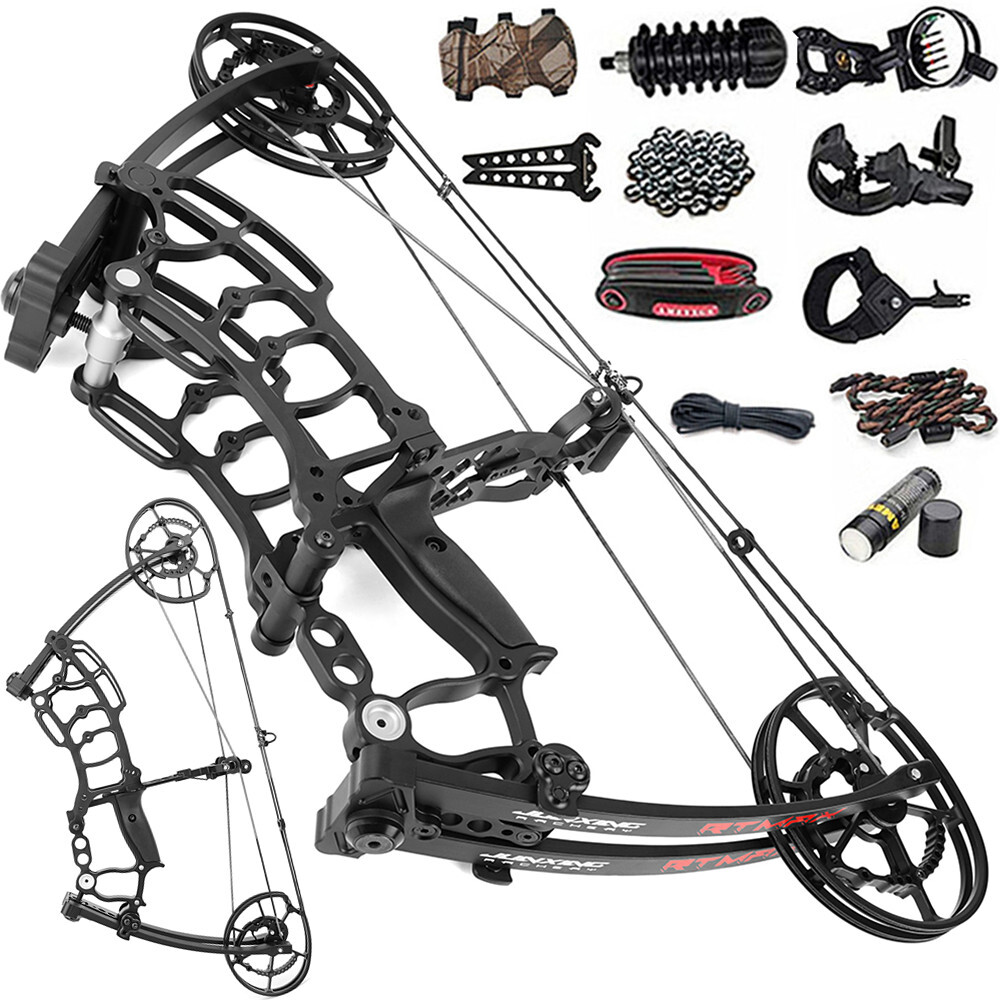 Compound Bow Short Axis Dual-use 40-65lbs Steel Ball Arrow Hunting Fishing RH LH