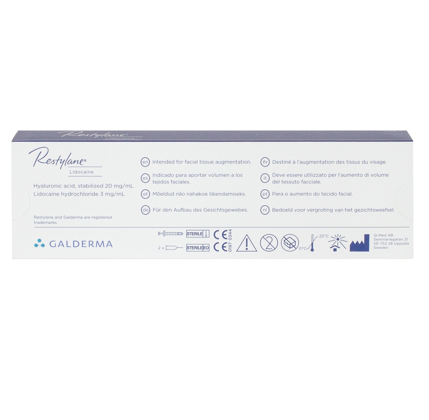 Original Cross Linked Hyaluronic Acid Dermal Filler RESTYLANE® LIDOCAINE (1×1ML) For Lips-iRENICE