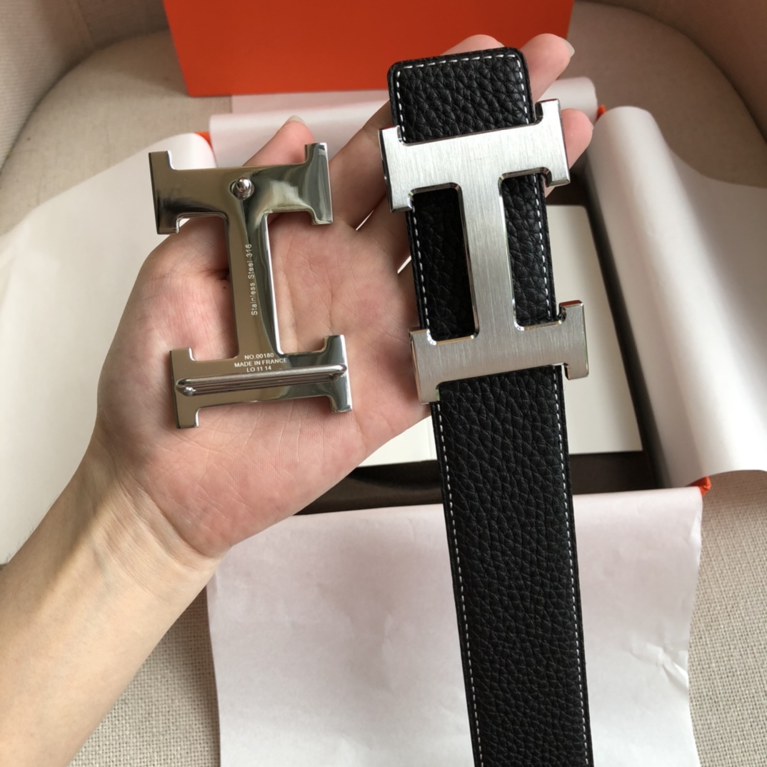 Hermes- OSCAR BELT BUCKLE & Double leather belt 38MM