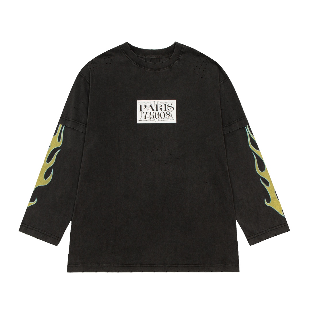 Givenchy GVC printed fake two-piece long-sleeved T-shirt