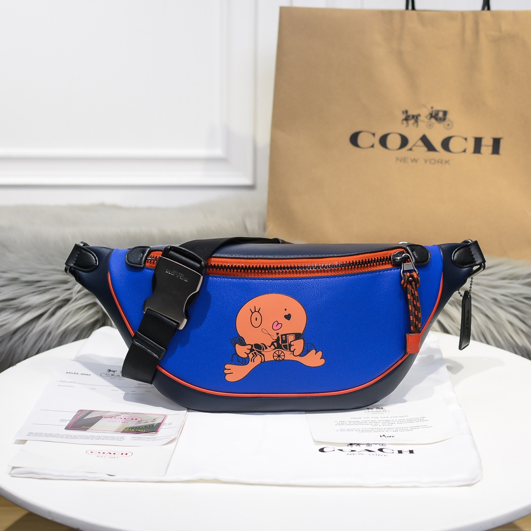 Coach Men's New Blue Waist Bag