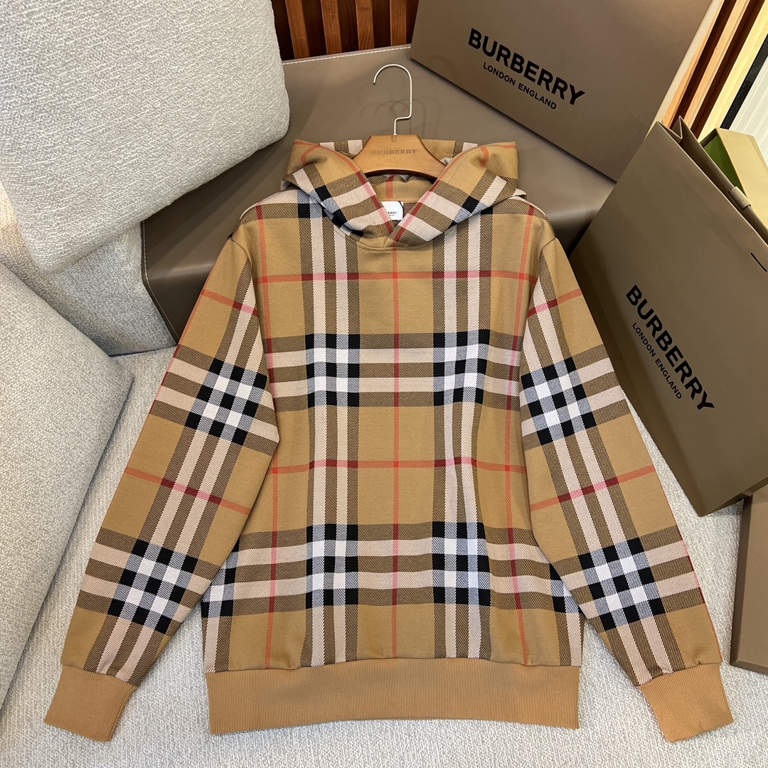 BBR 2023 new autumn and winter plaid cotton jacquard hoodie