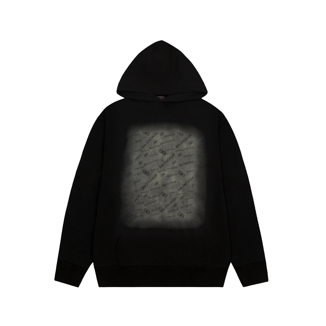 Balenciga2023SS gradient letter logo hooded sweatshirt