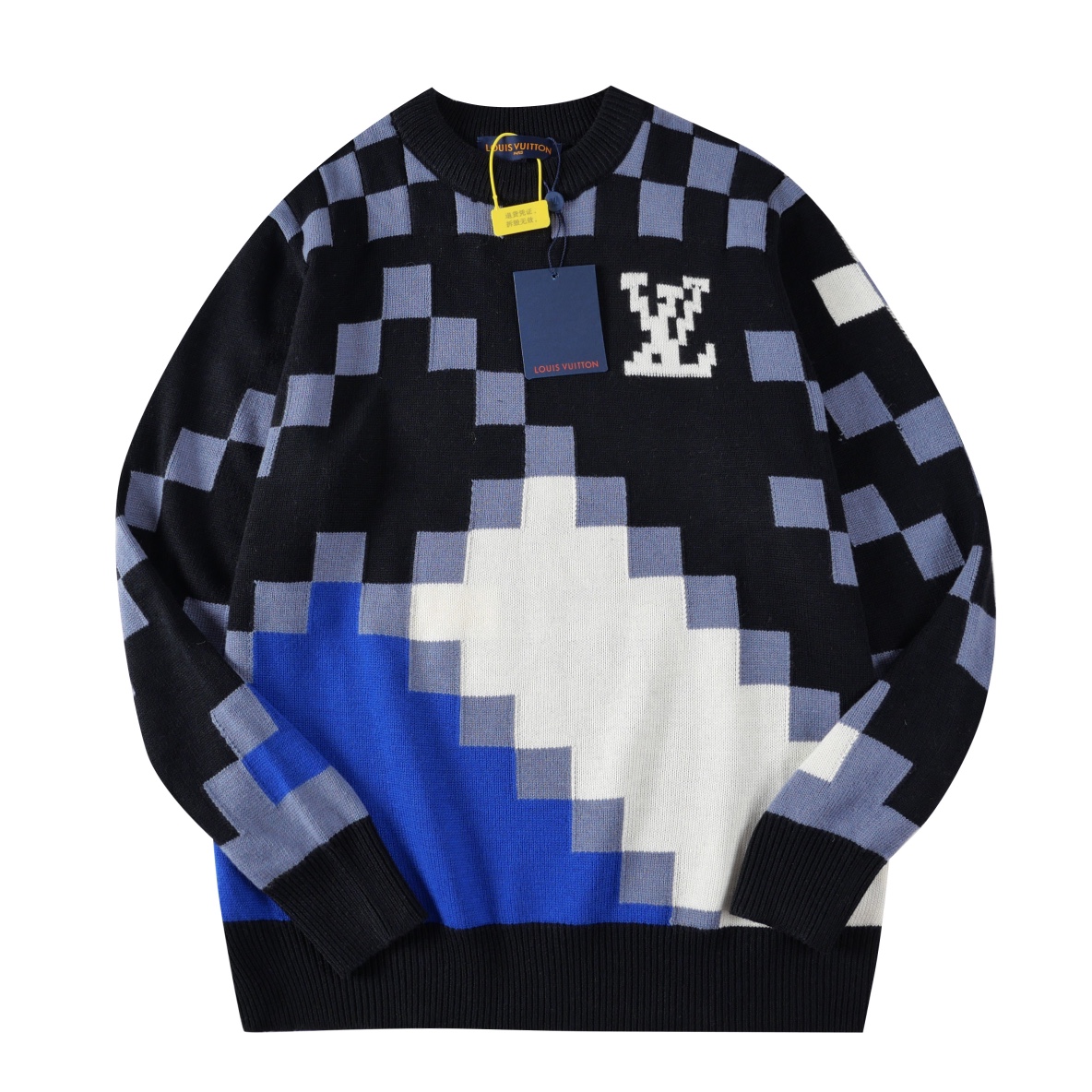 lv 2023 new mosaic jacquard wool pullover sweater