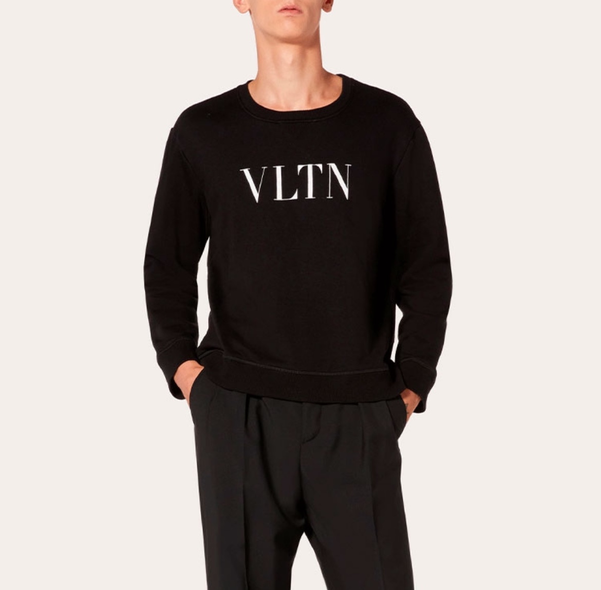VLTV letter logo print crew neck pullover sweatshirt