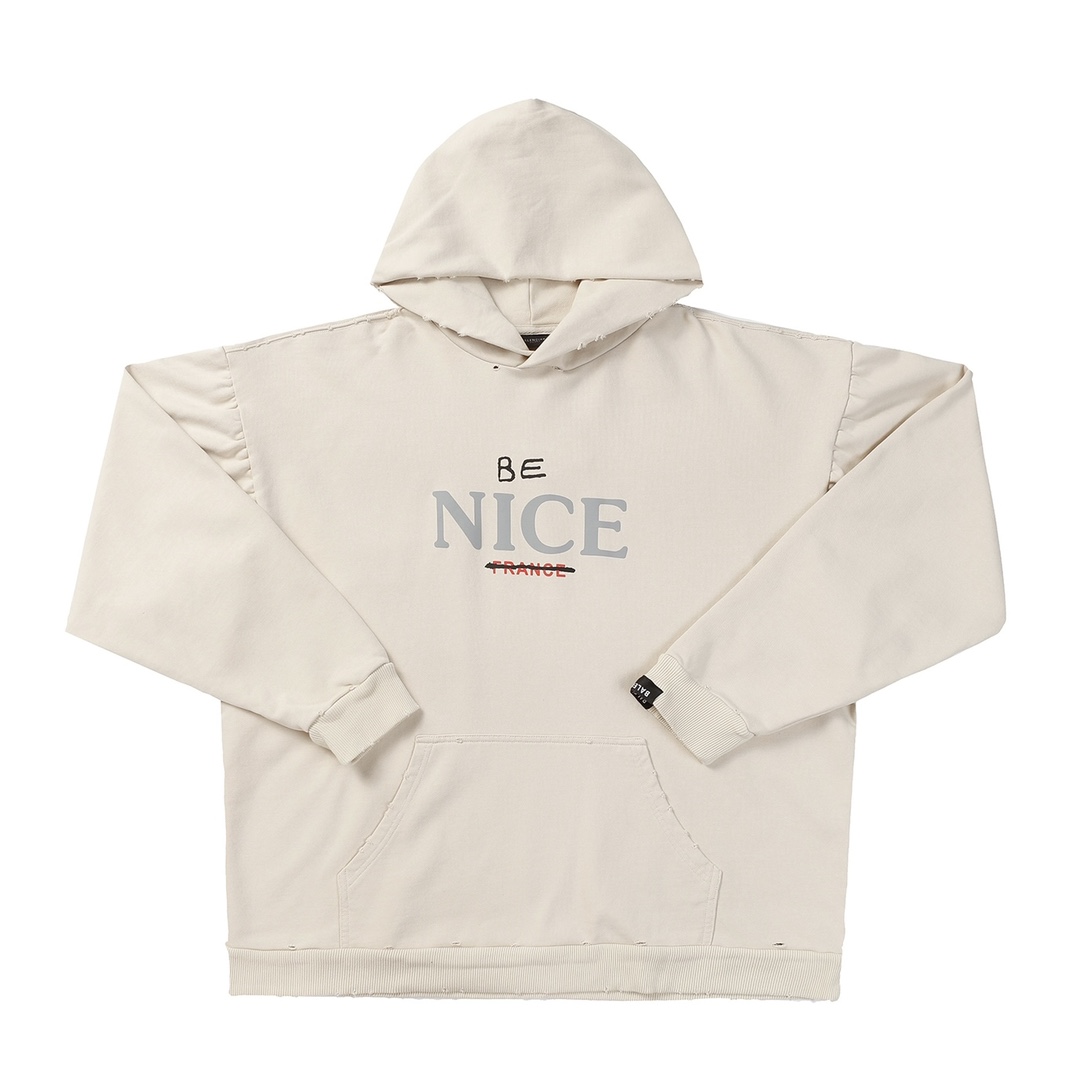 Balenciaga NICE lettered distressed washed sweatshirt