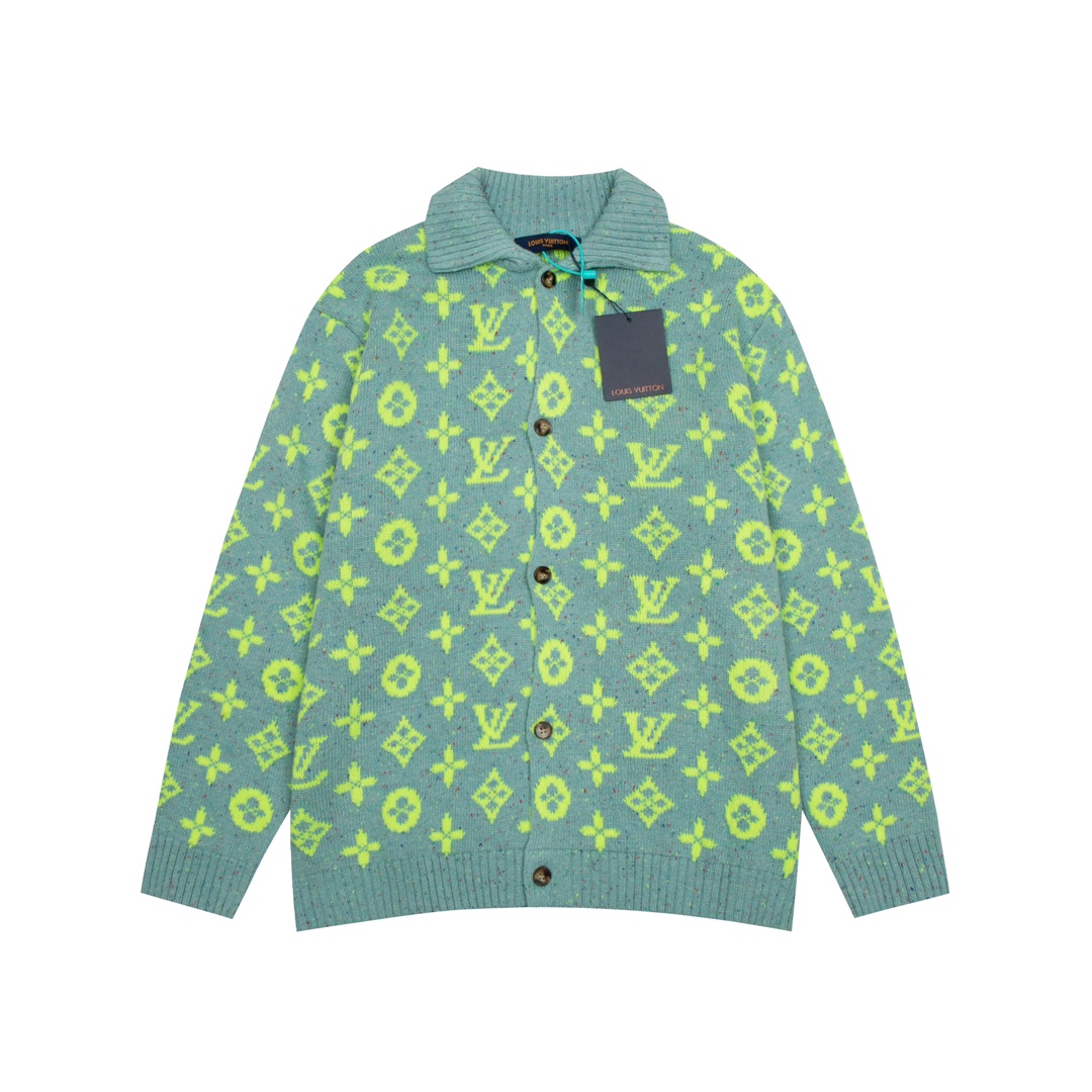 LV new all-over printed cardigan sweater jacket