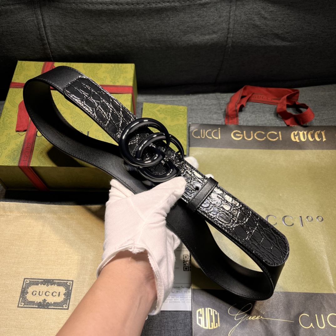 gucci black leather belts