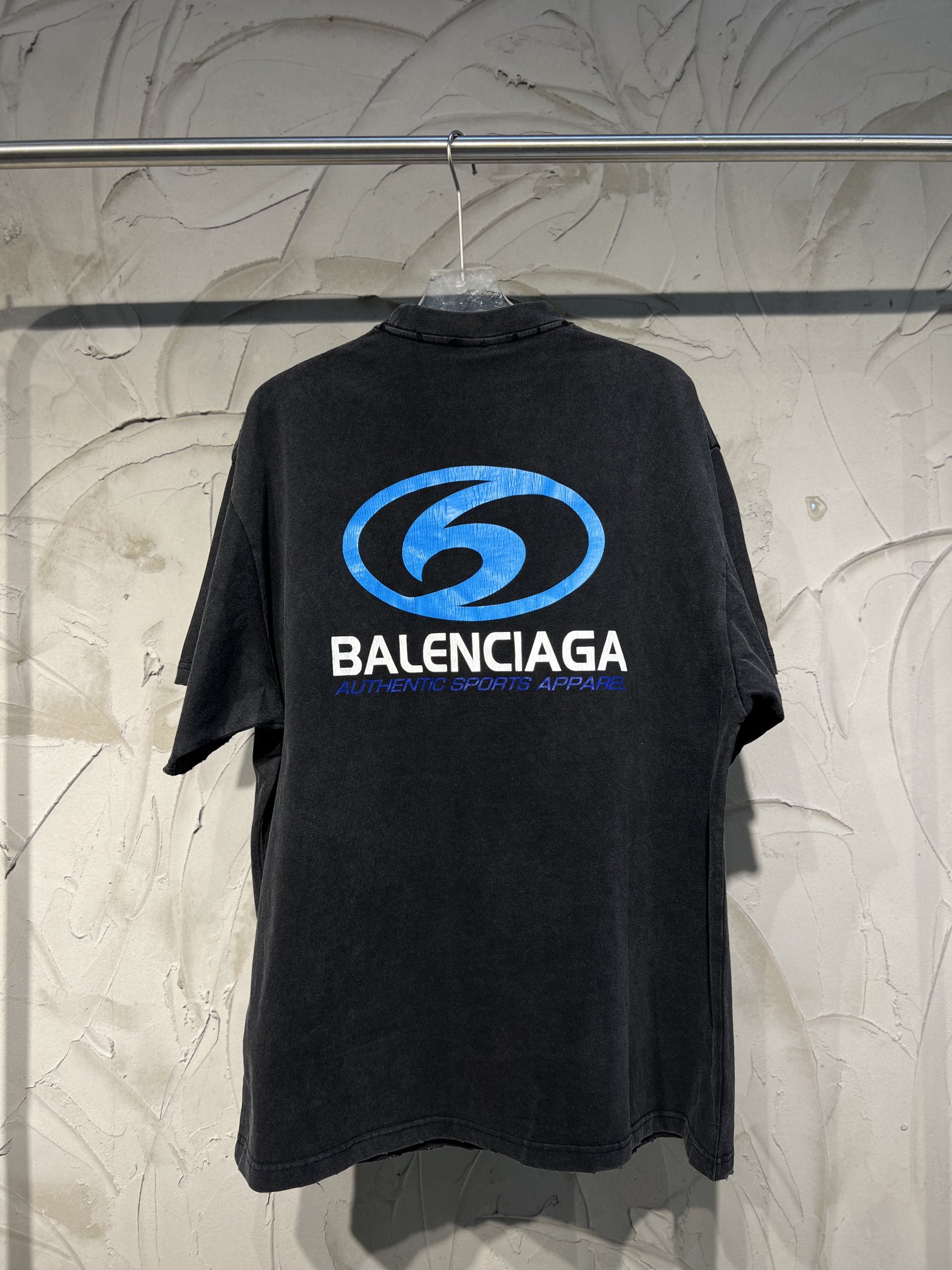 Balenciaga printed shampooed and distressed short-sleeved T-shirt