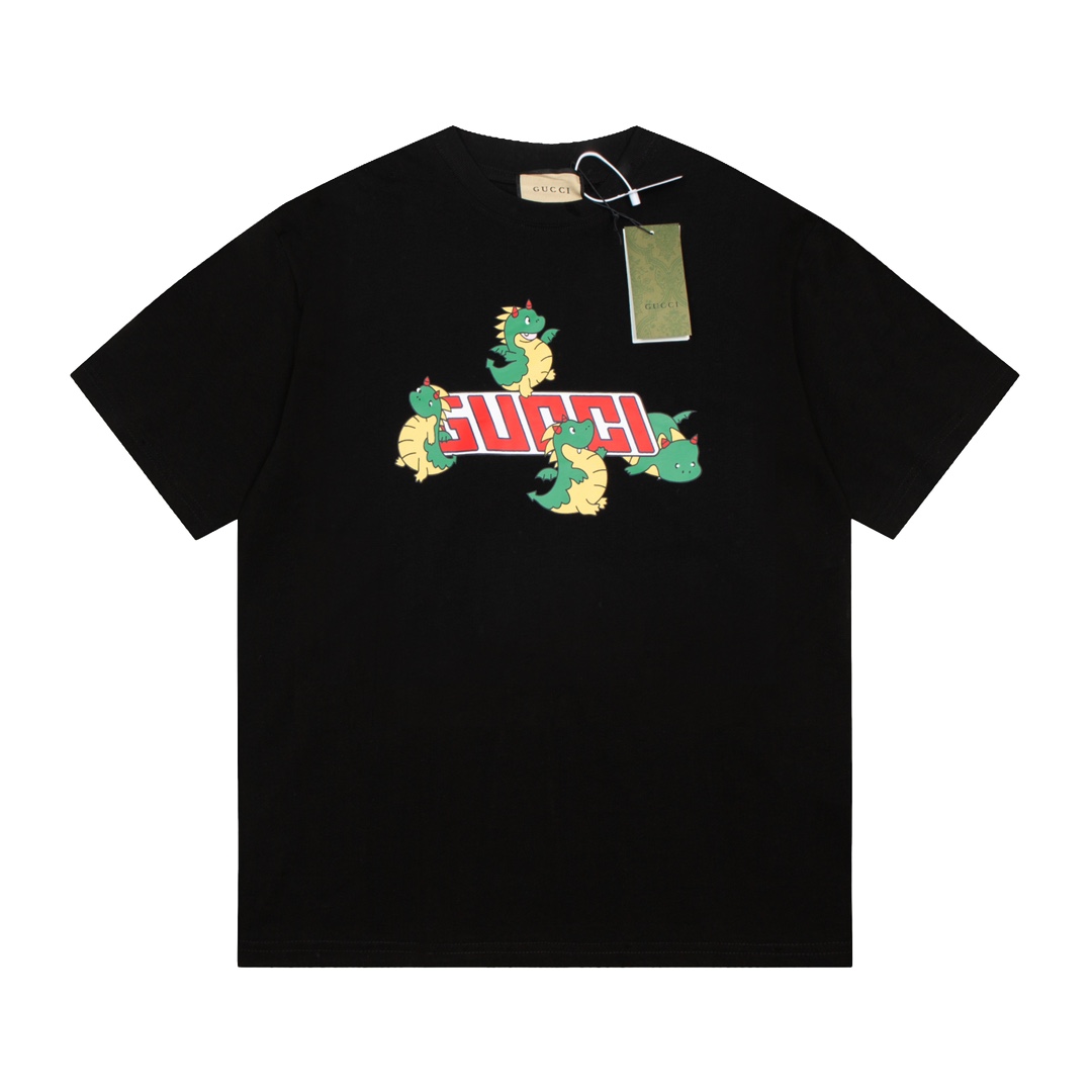 Gucci 2024 cartoon letter print short-sleeved T-shirt