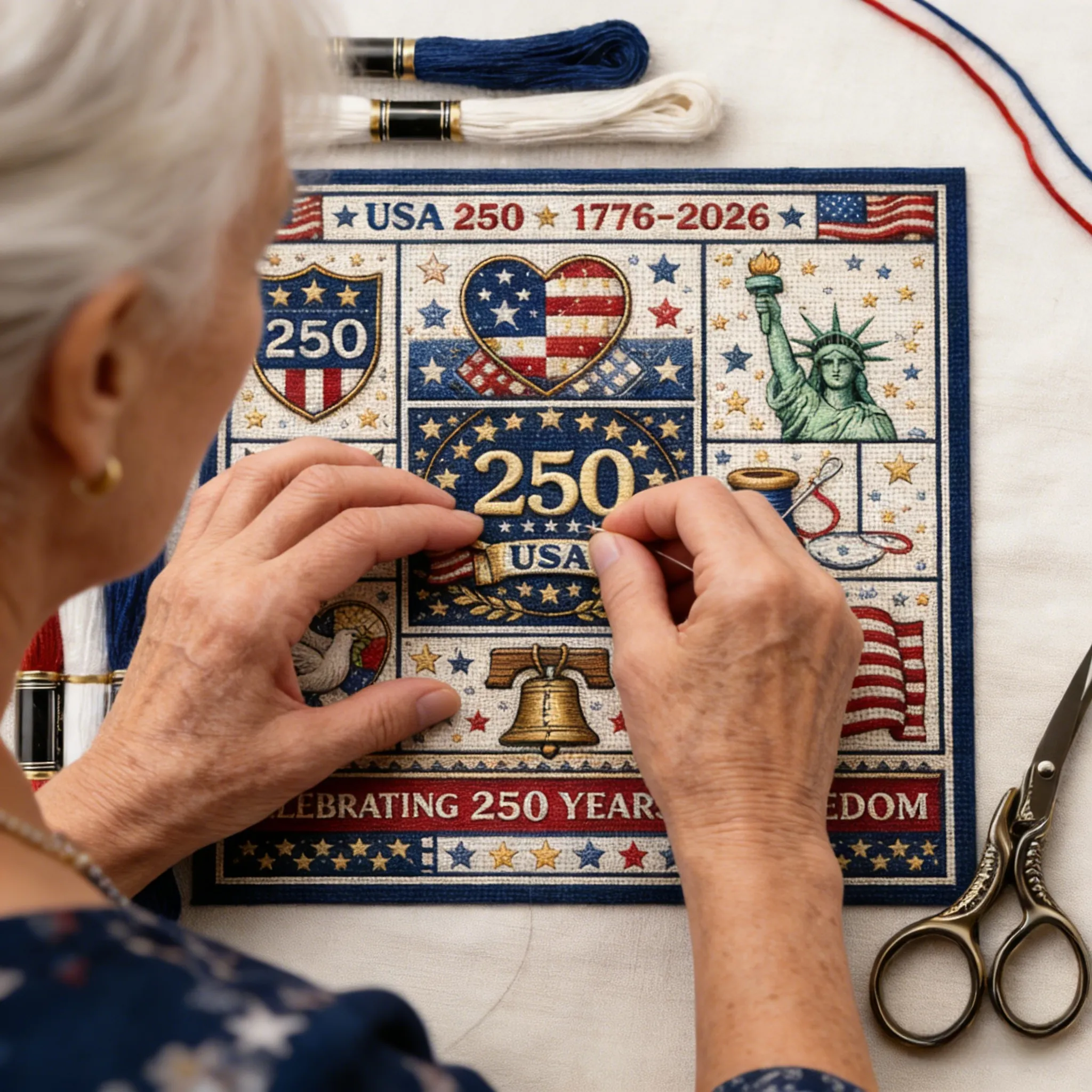 🔥USA 250th Anniversary Cross Stitch Kit