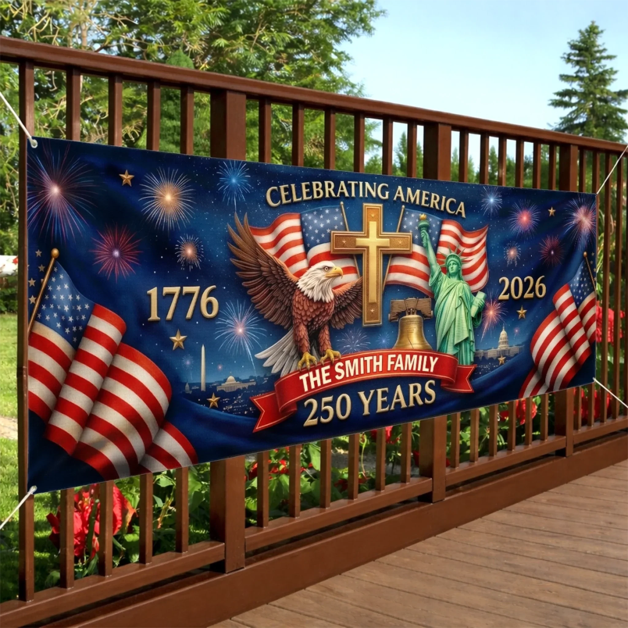 🇺🇸 Custom 250th Anniversary Banner — Personalised for Mum & Dad ✨