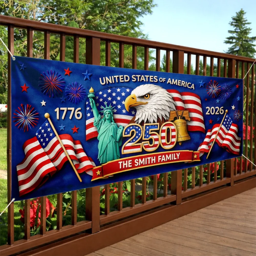 🇺🇸 Custom 250th Anniversary Banner — Personalised for Mum & Dad ✨