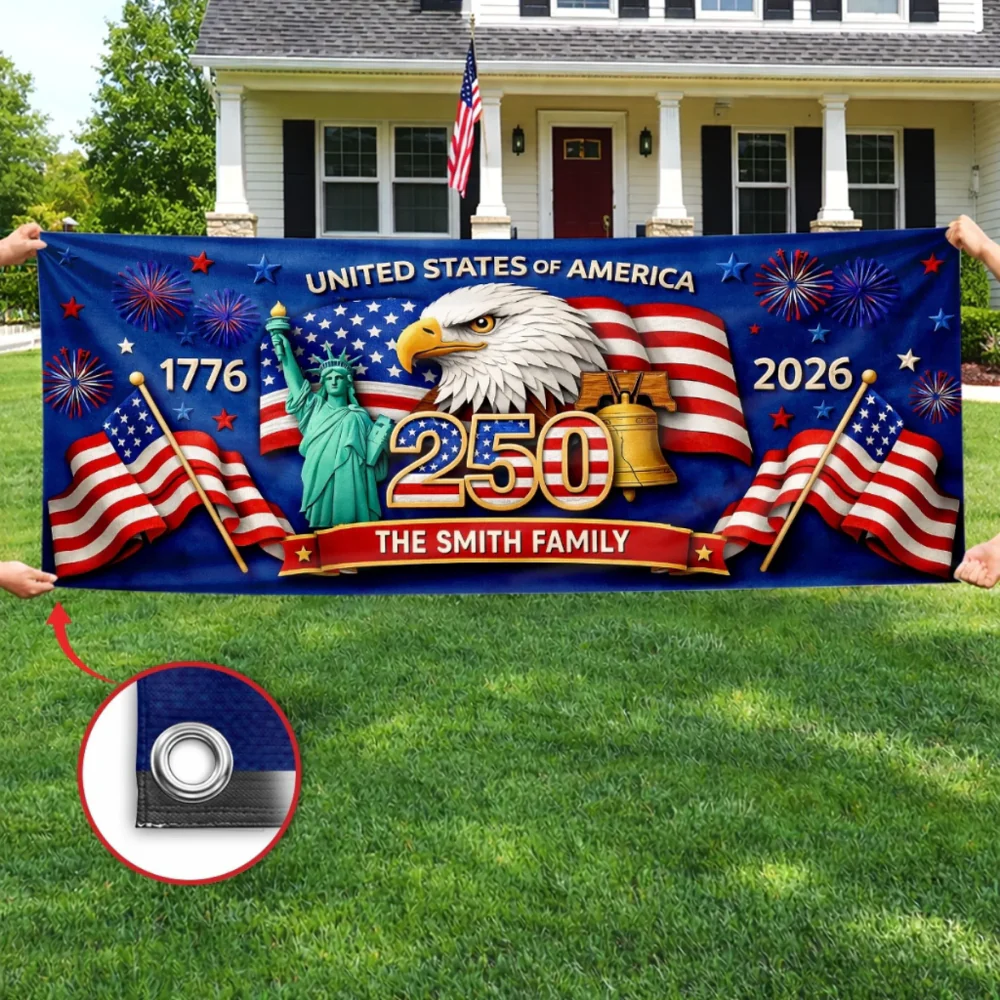 🇺🇸 Custom 250th Anniversary Banner — Personalised for Mum & Dad ✨