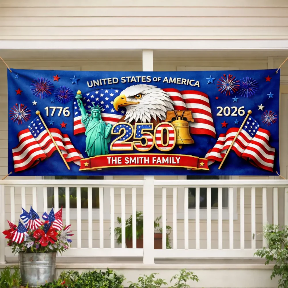 🇺🇸 Custom 250th Anniversary Banner — Personalised for Mum & Dad ✨
