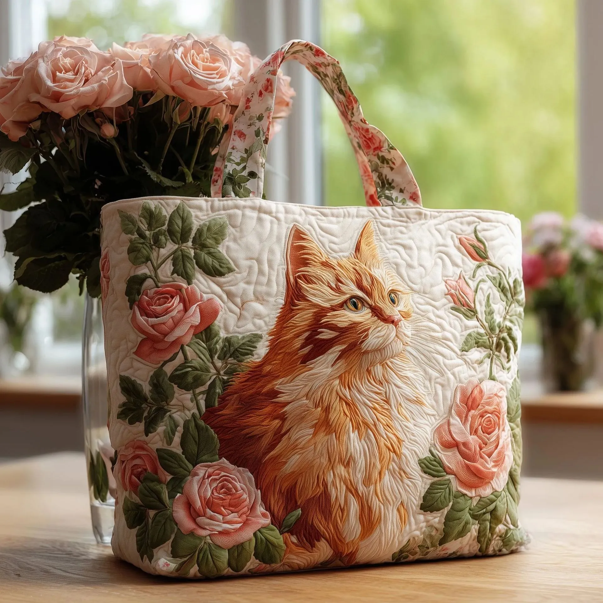 Catitude Quilted Tote Bag-1103
