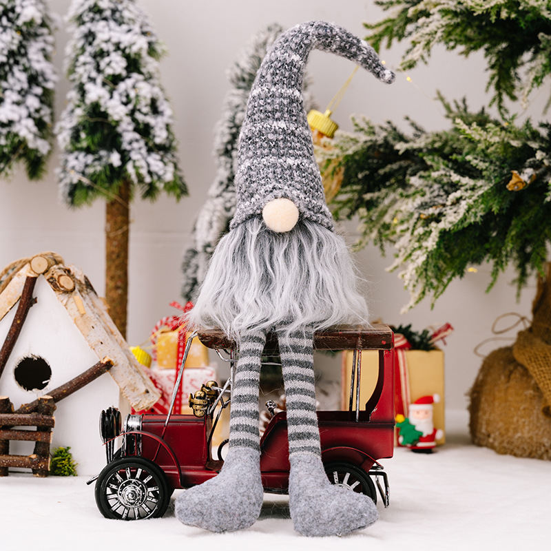 Rustic Buffalo Plaid Knit Christmas Gnome with Festive Sign - Festive Holiday Decor