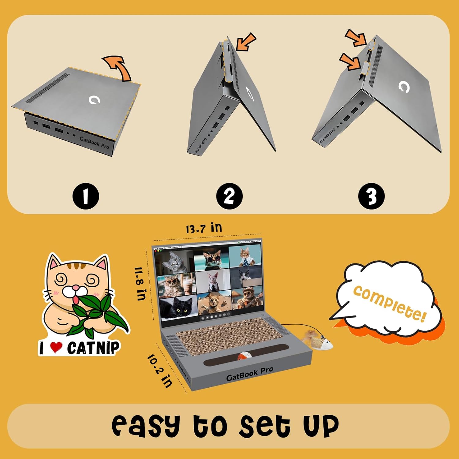 Cat Scratcher Laptop with 'Mouse' 