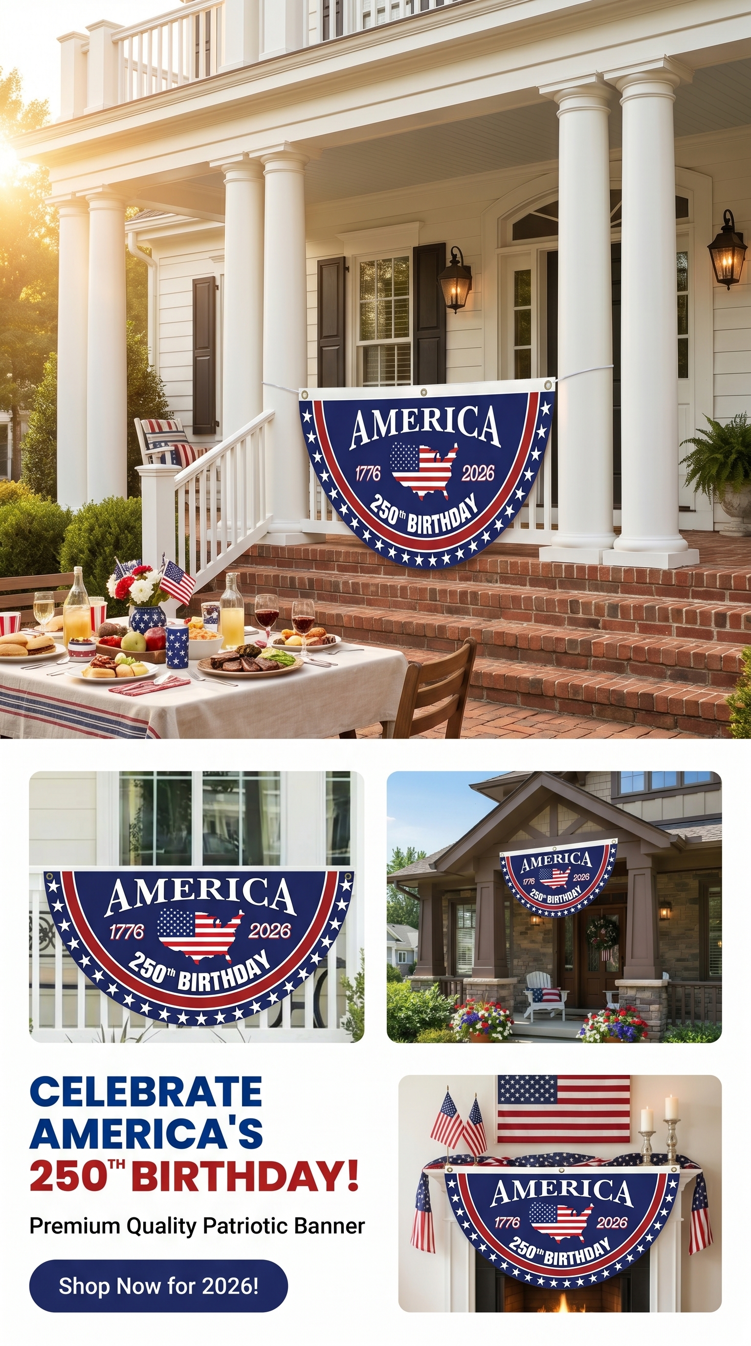 250th Anniversary USA Fan Flag