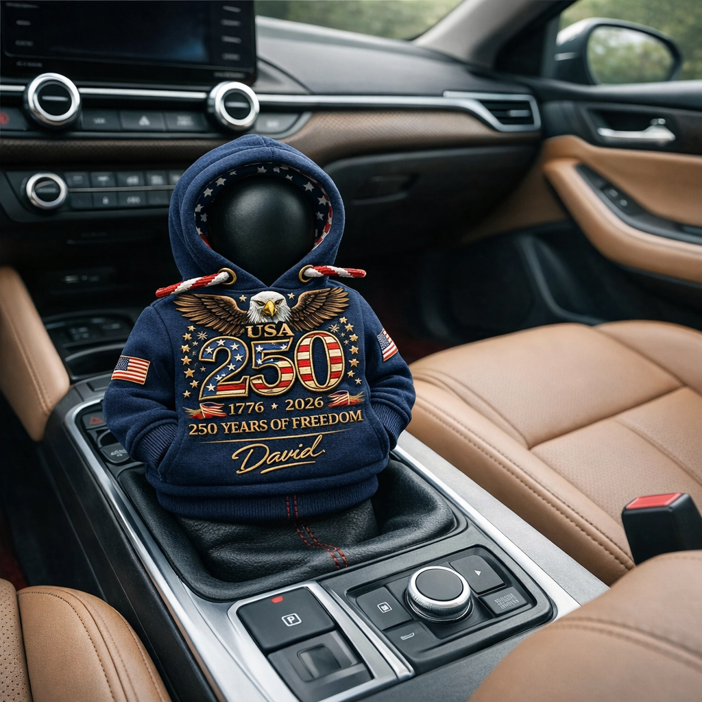🔥Limited Edition🎁🇺🇸 Personalized 250th Anniversary Car Gear Shift Hoodie – Add Your Name
