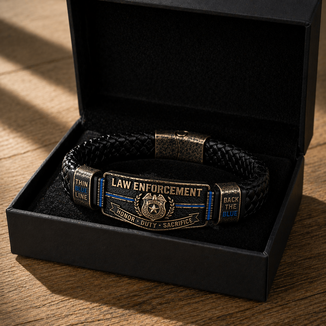 Thin Blue Line Law Enforcement Brotherhood Bracelet