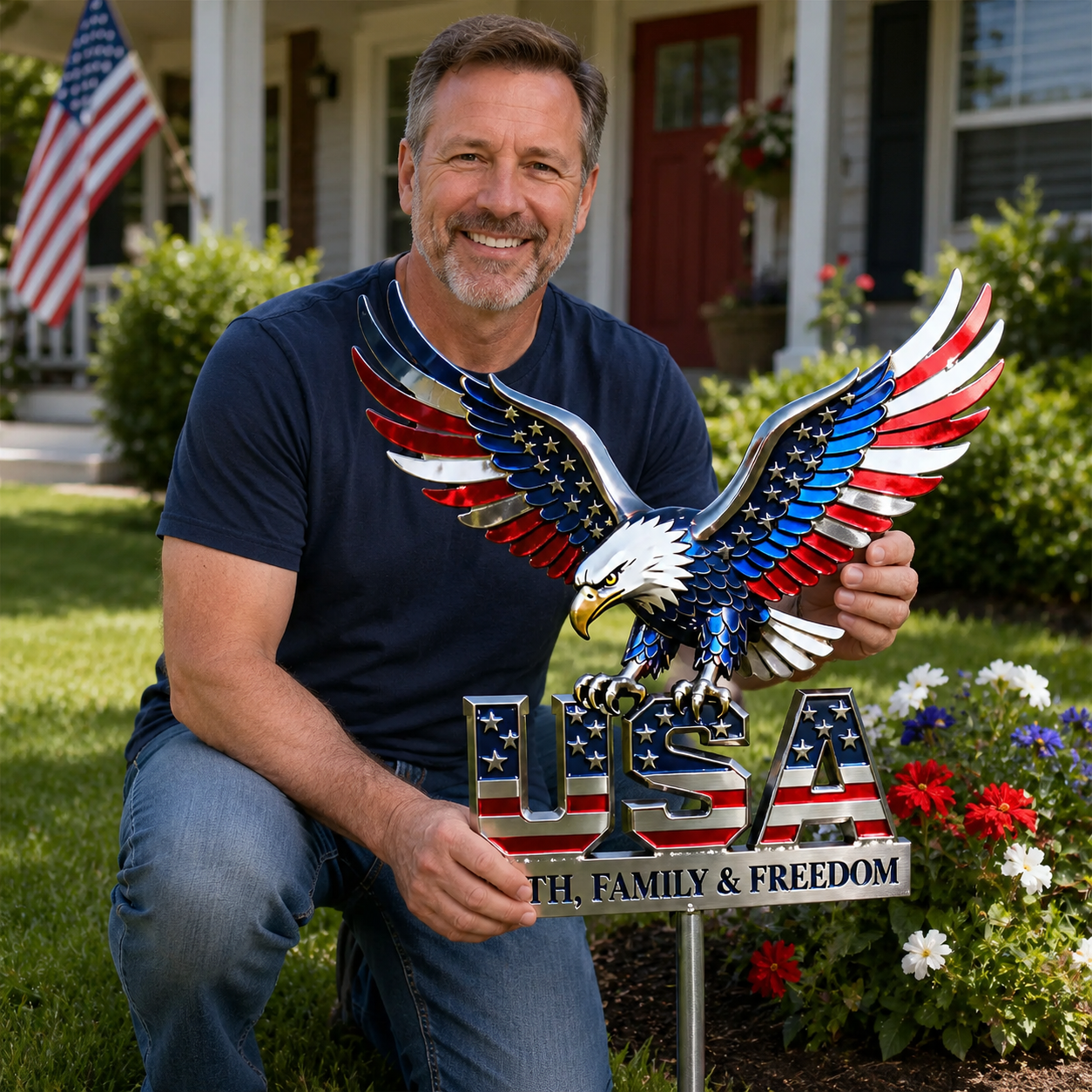 American Eagle Metal Sign - Personalized Gifts For Patriots