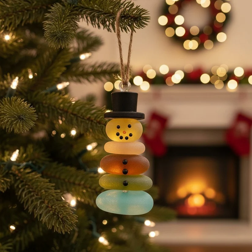 🌊Handmade Sea Glass Christmas Ornament