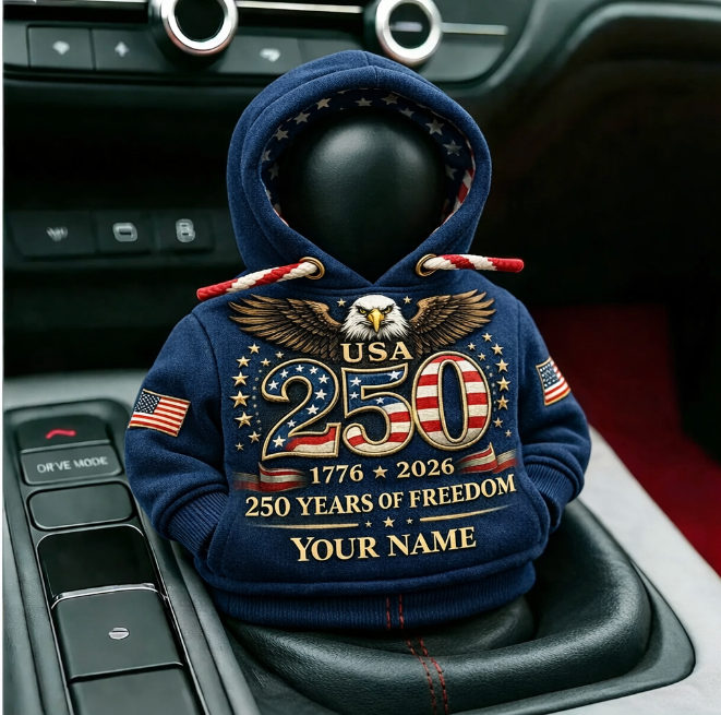🔥Limited Edition🎁🇺🇸 Personalized 250th Anniversary Car Gear Shift Hoodie – Add Your Name