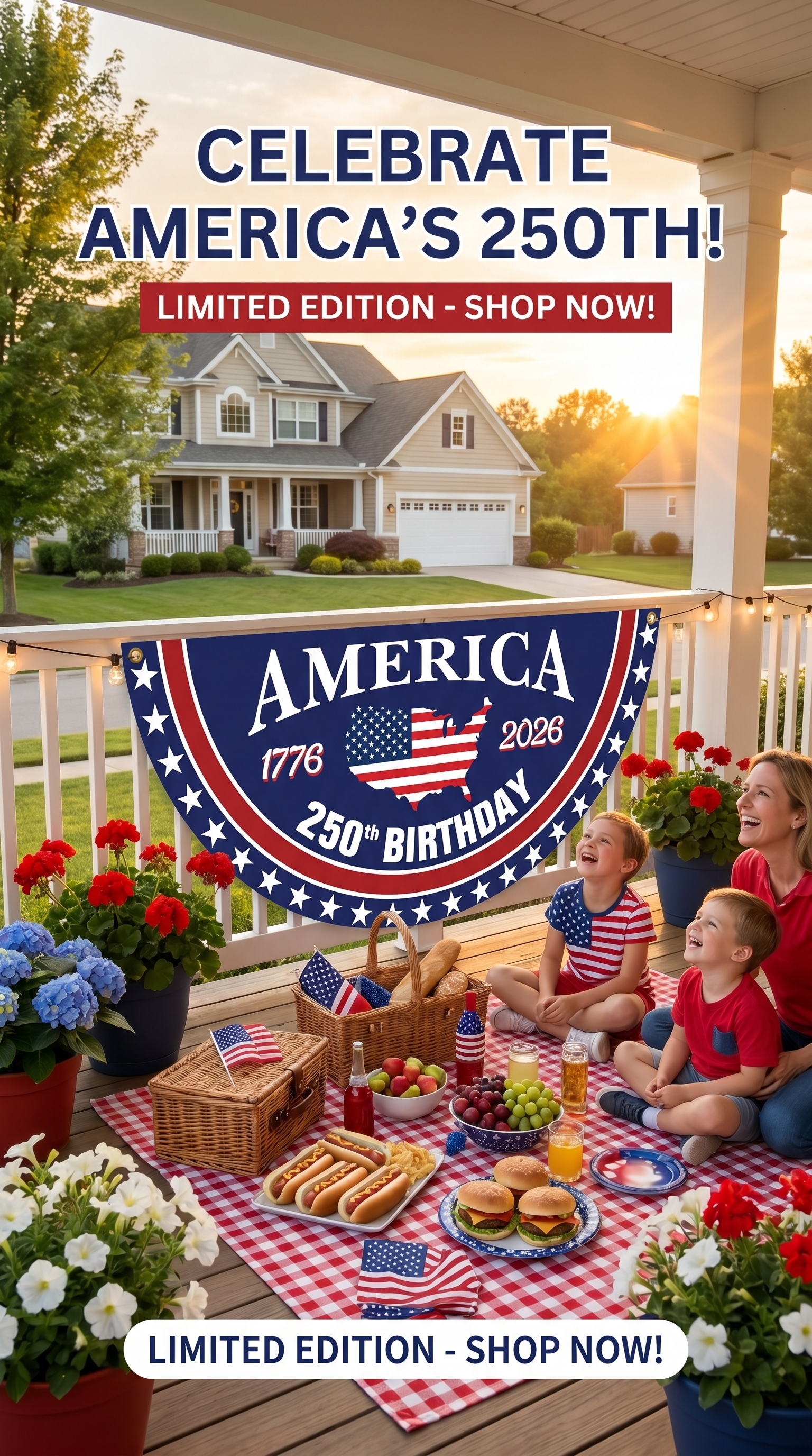 250th Anniversary USA Fan Flag