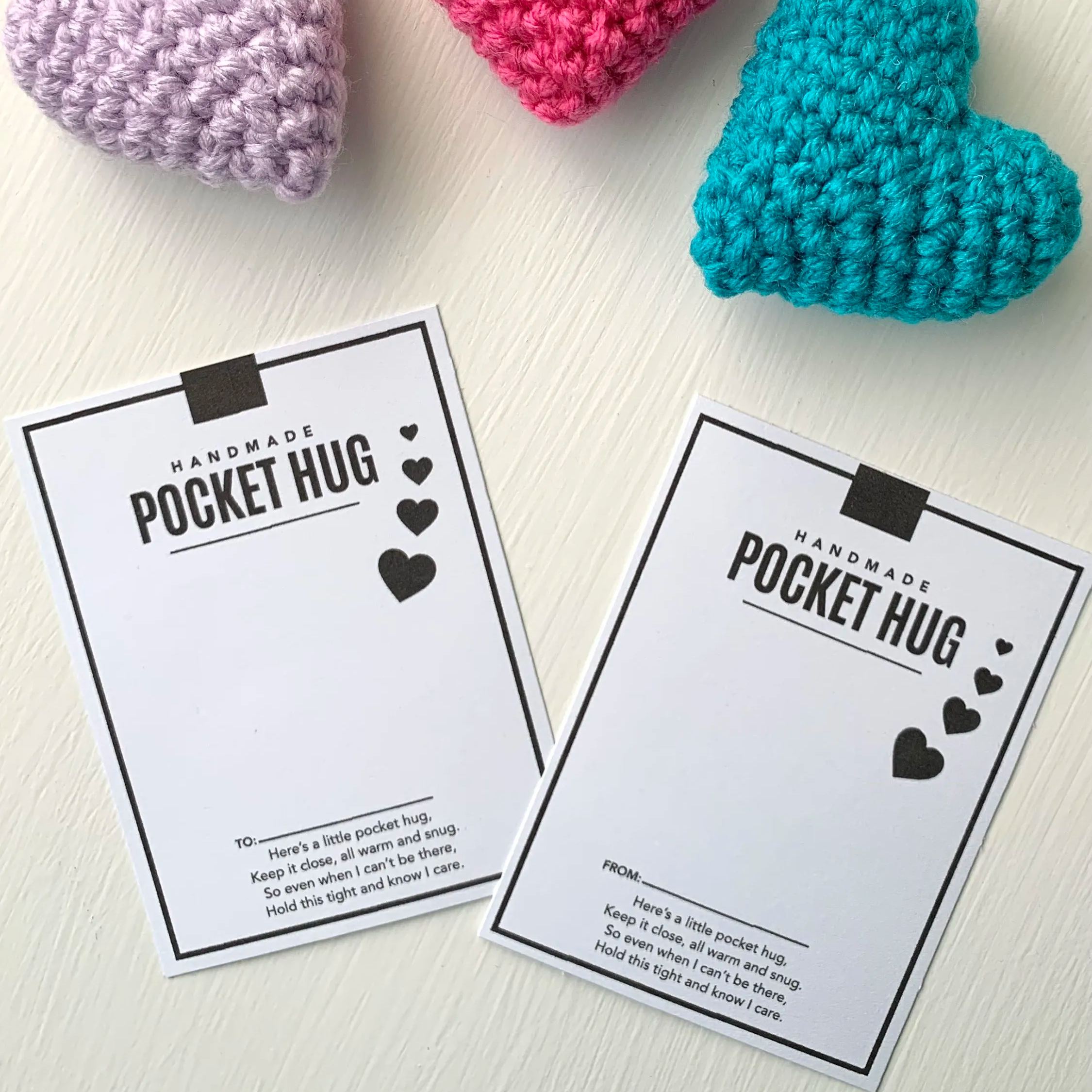 Pocket Hug, Crocheted Heart, Small Gift
