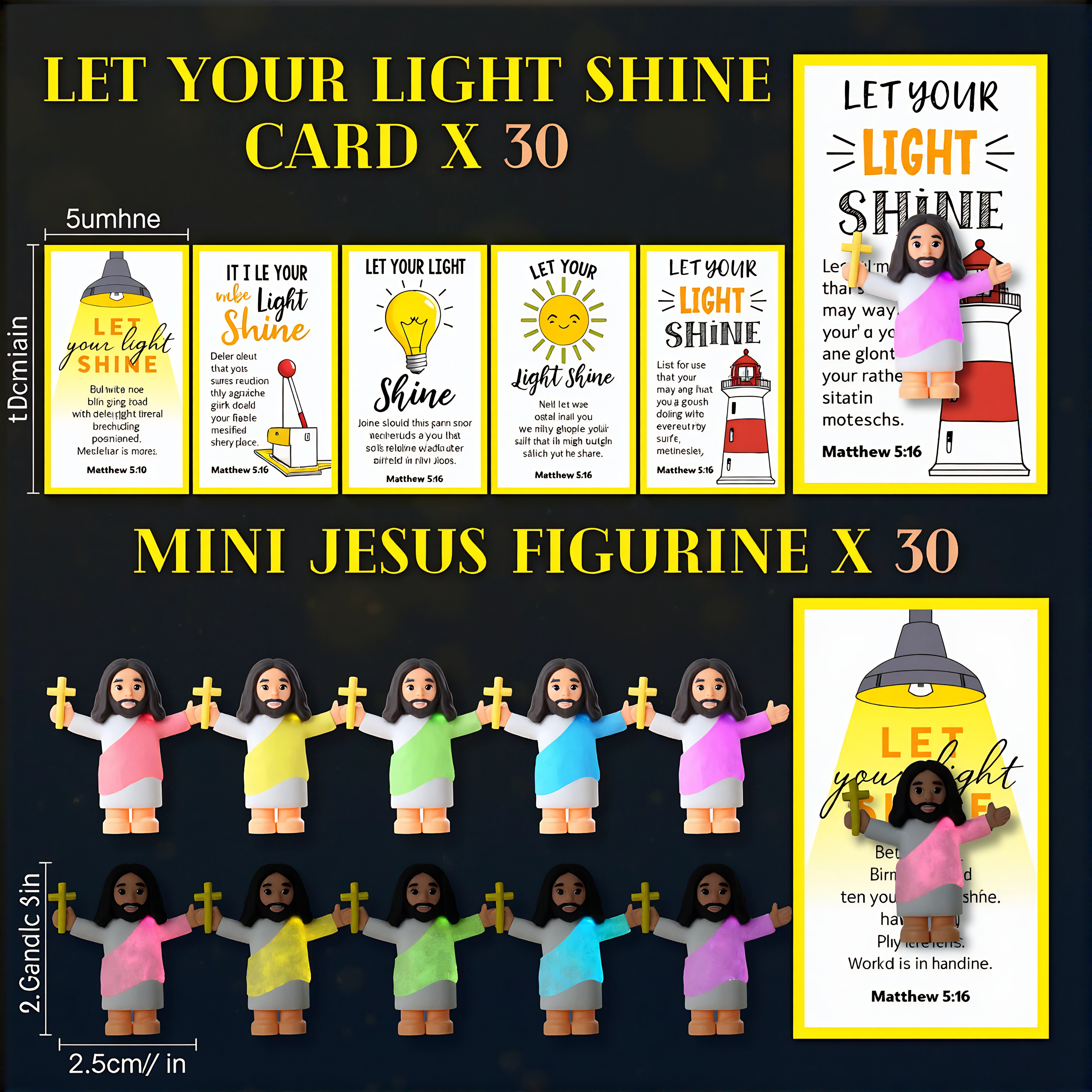 Glow in the Dark Mini Jesus Figurines