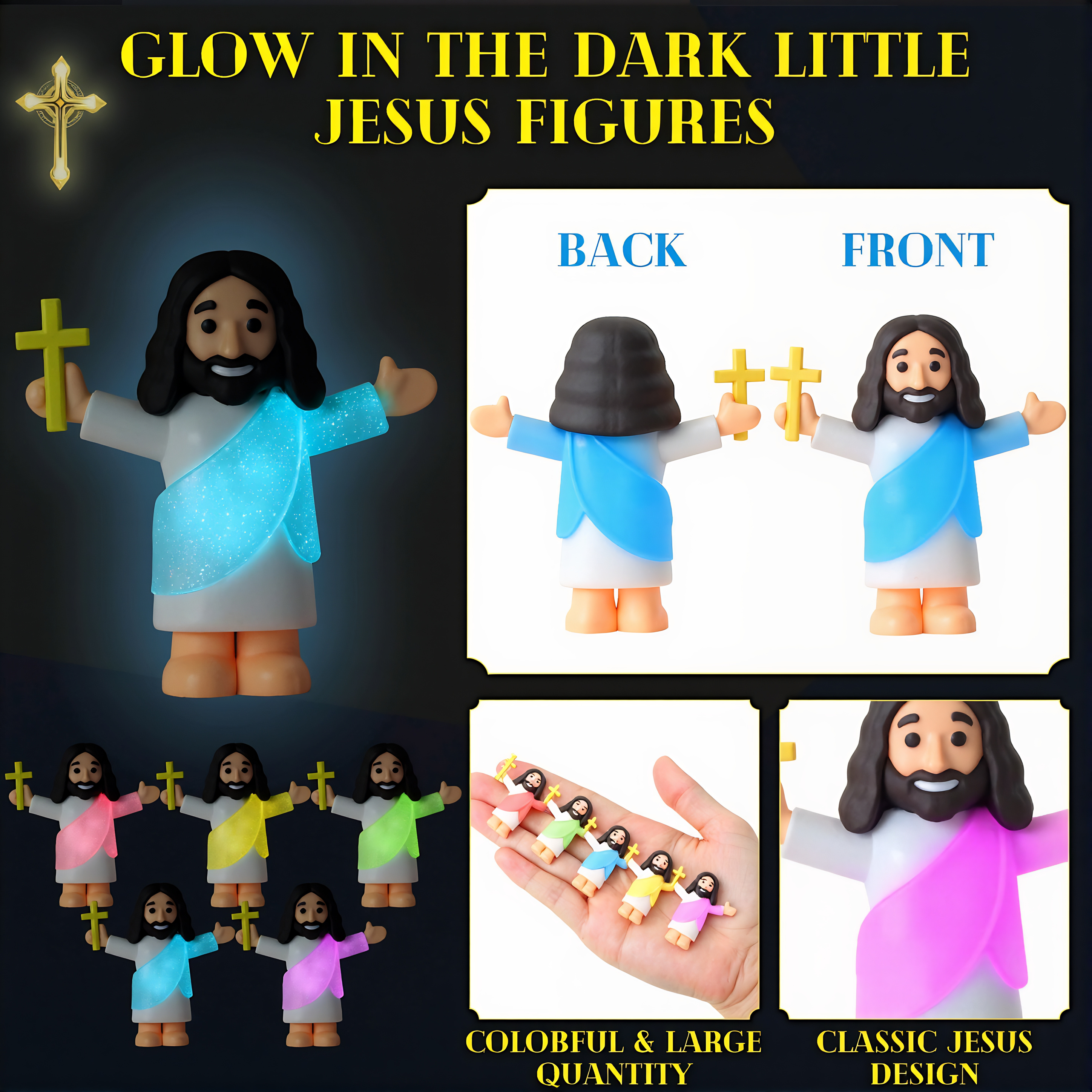Glow in the Dark Mini Jesus Figurines