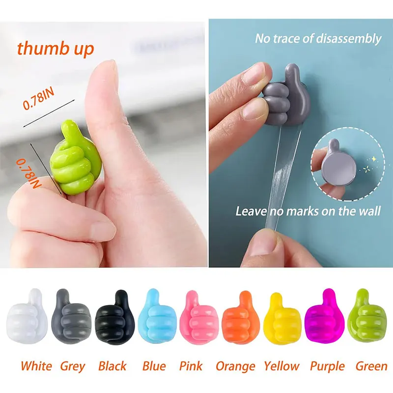 Multifunction Self Adhesive Thumb Hook(9 colors/set)