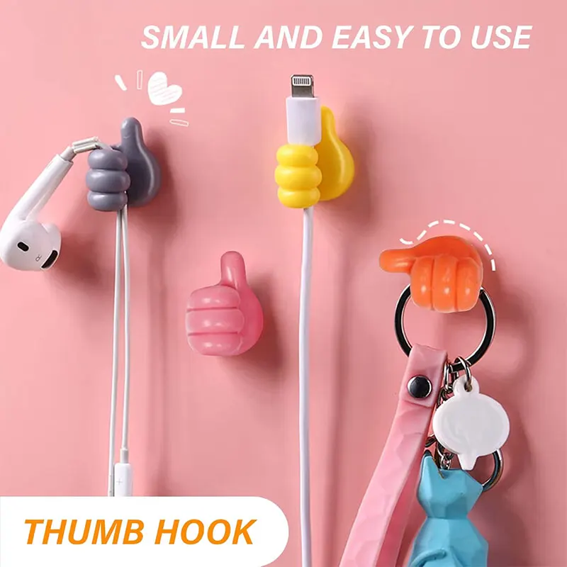 Multifunction Self Adhesive Thumb Hook(9 colors/set)