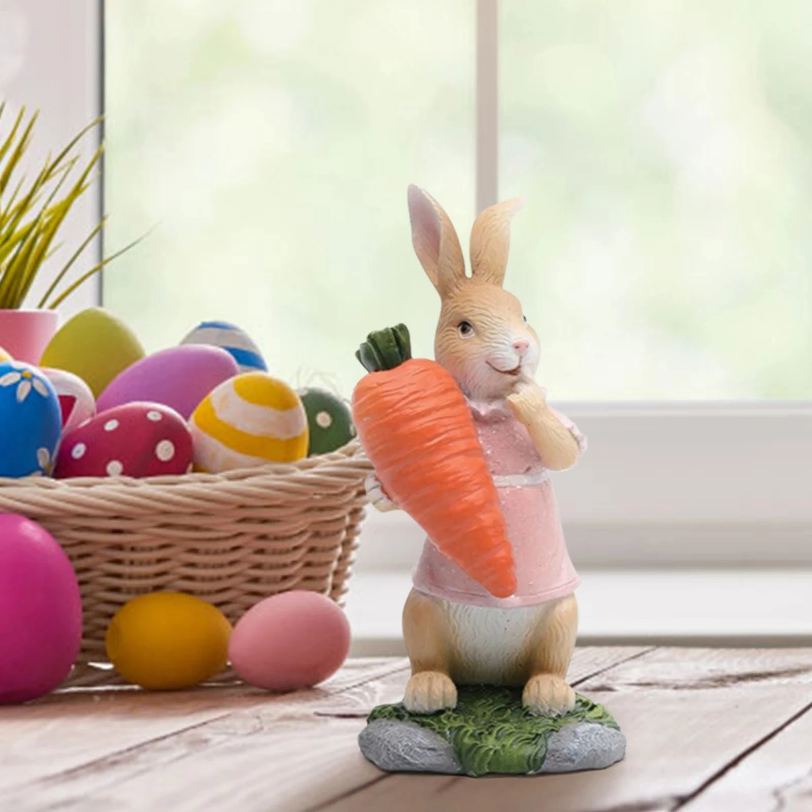 Easter Carrot Bunny Statue 