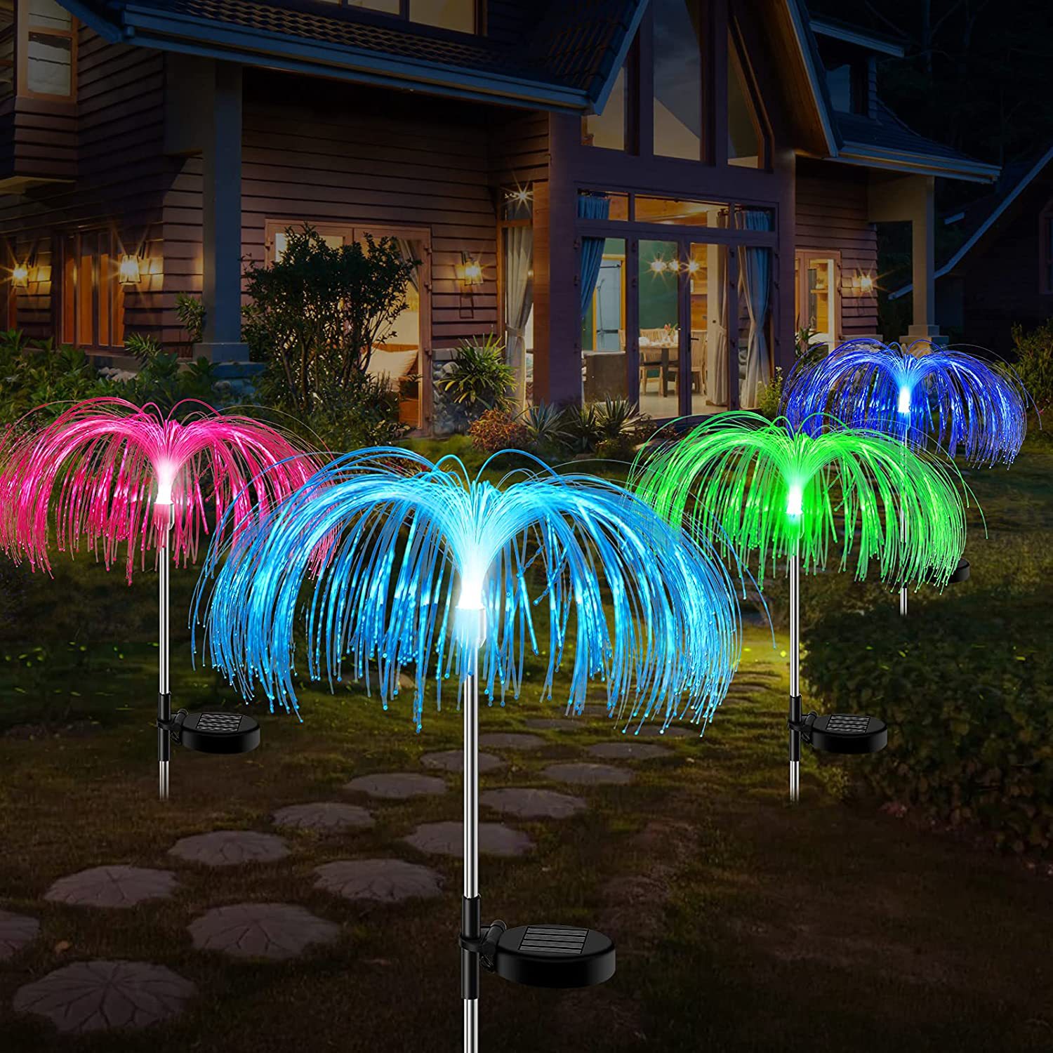 Garden Solar Fibre Optic Jellyfish Light