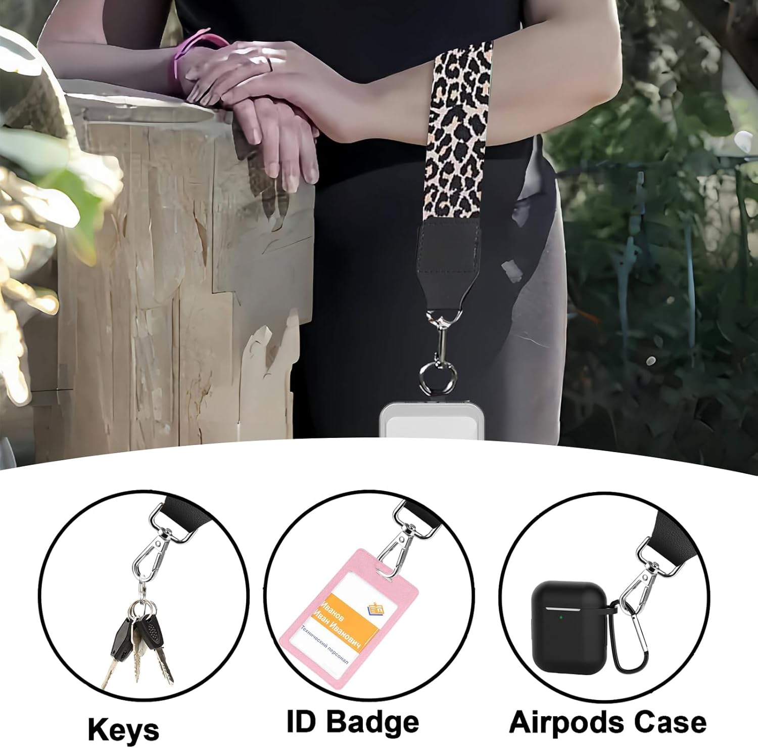 Phone Strap with Zippered Pouch