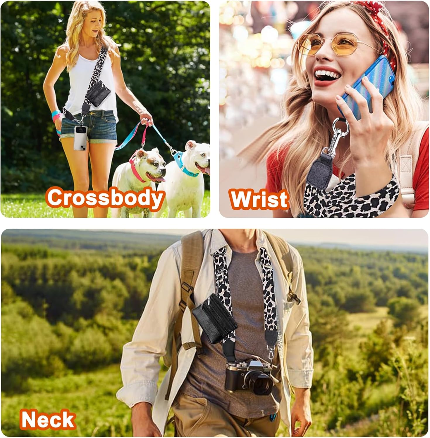 Phone Strap with Zippered Pouch