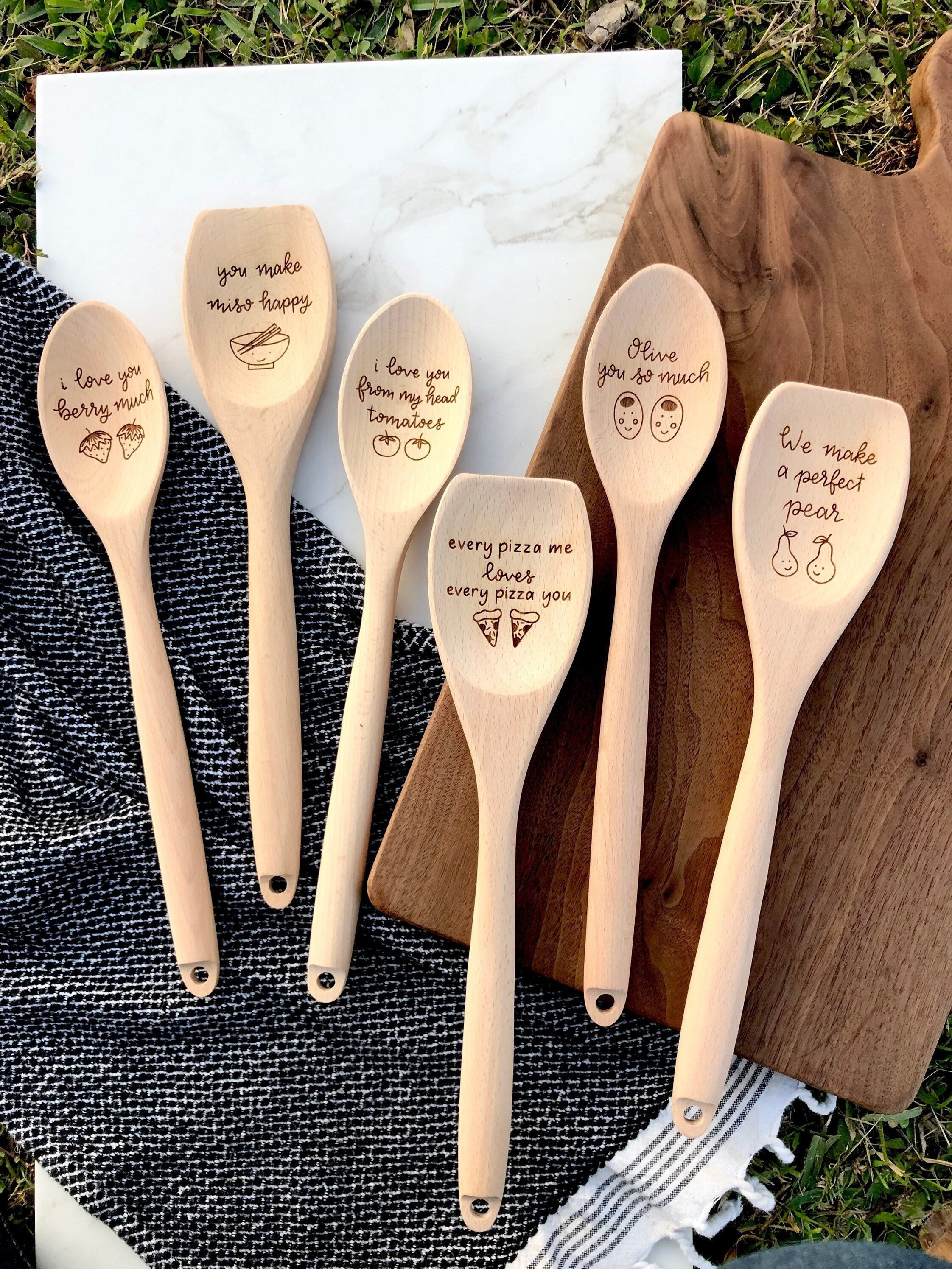 Food Puns Wooden Spoons