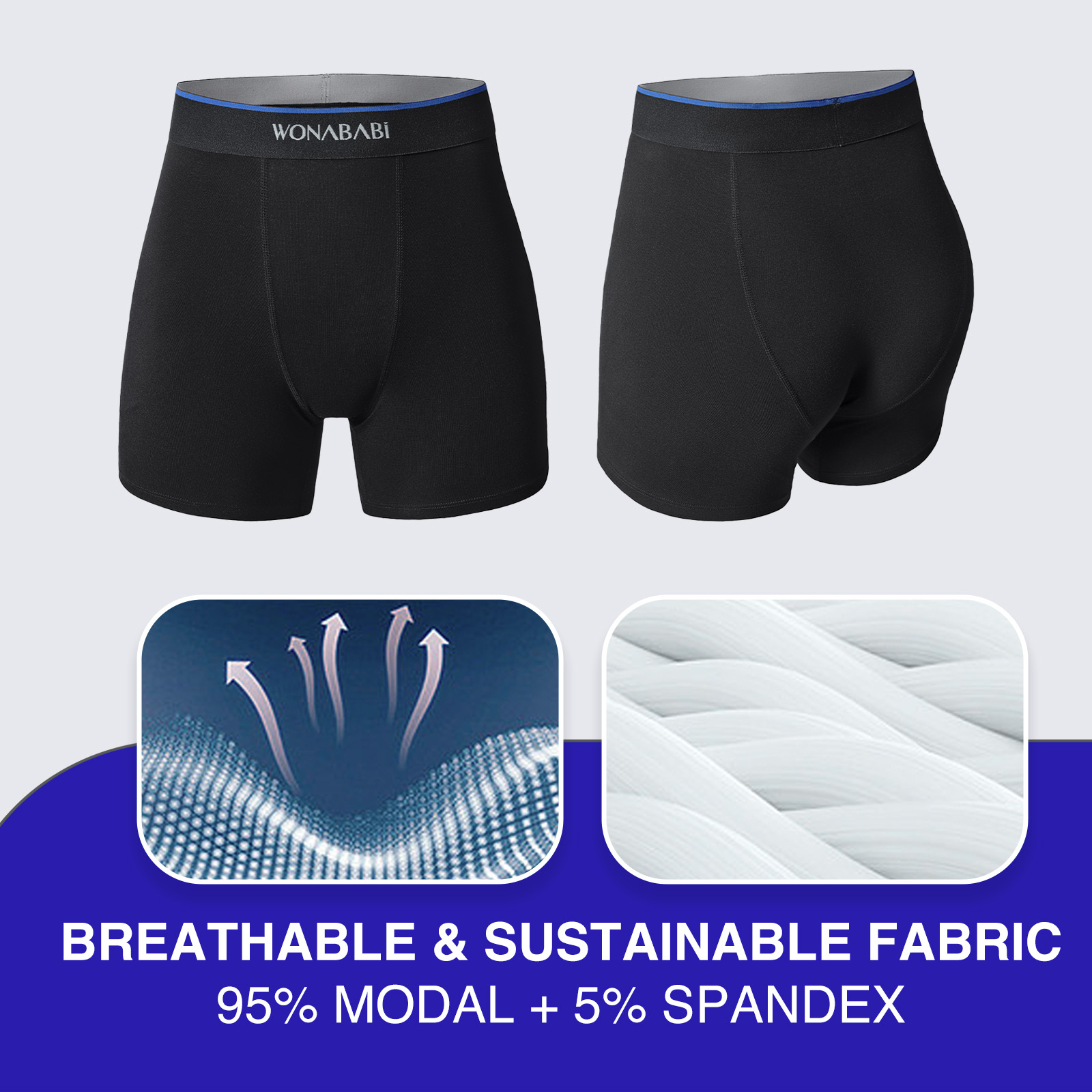 Wonababi Boxer pour trans-garçon, anti-frottement, extensible, pour Wonababi Boxer pour trans-garçon, anti-frottement, extensible, pour