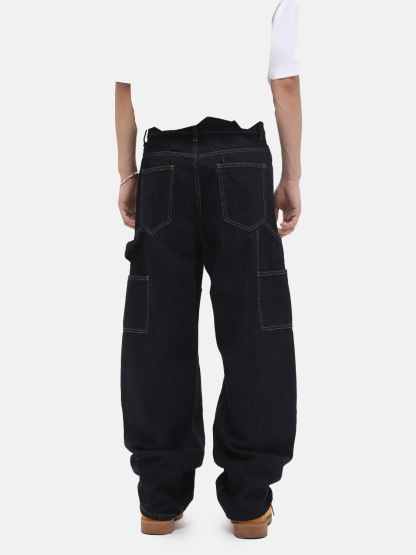 Toby Cleanfit Patchwork Multi-pocket Lumberjack Jeans-Wonababi
